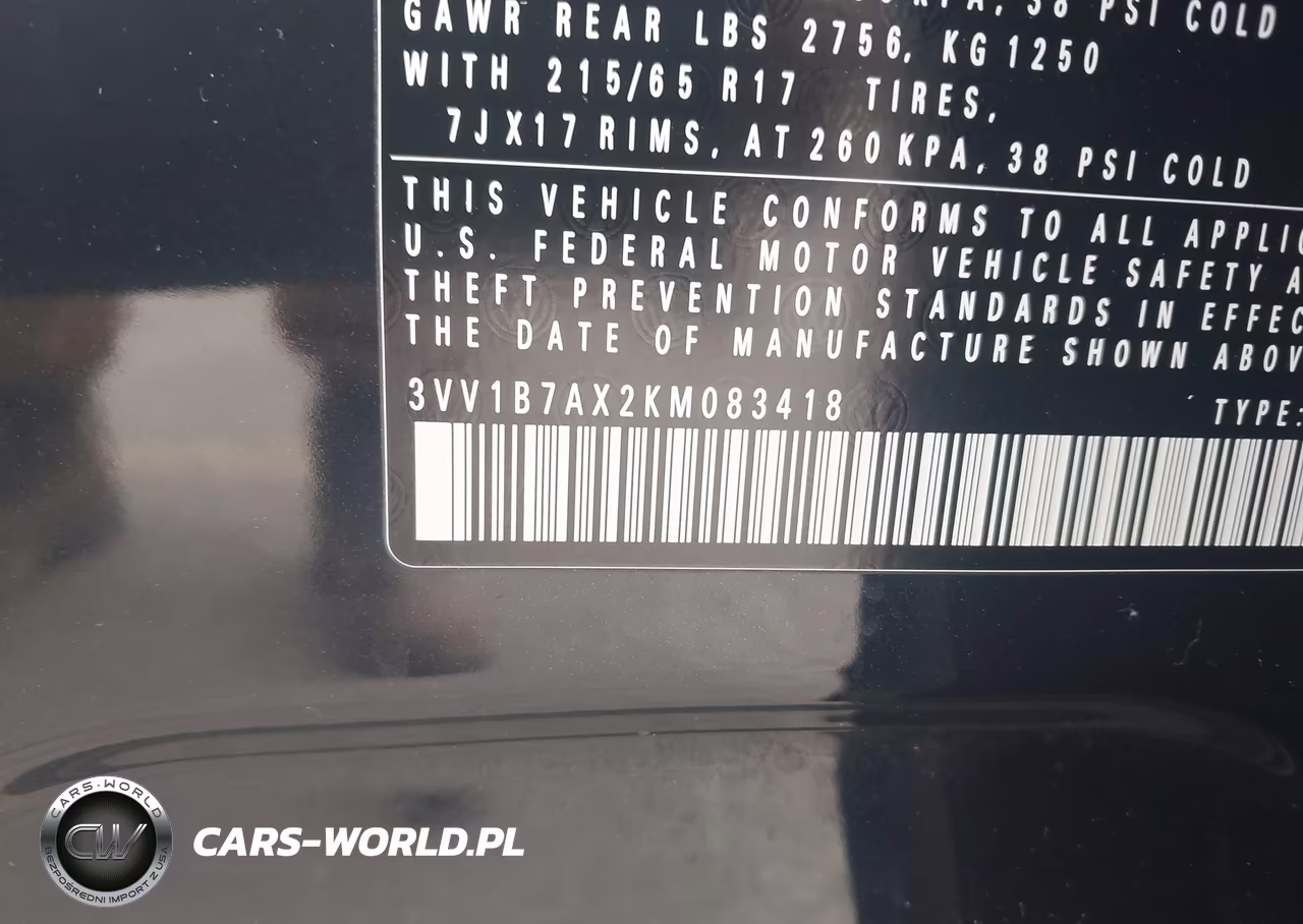 2019 Volkswagen Tiguan 2.0T S VIN:3VV1B7AX2KM083418 - 9