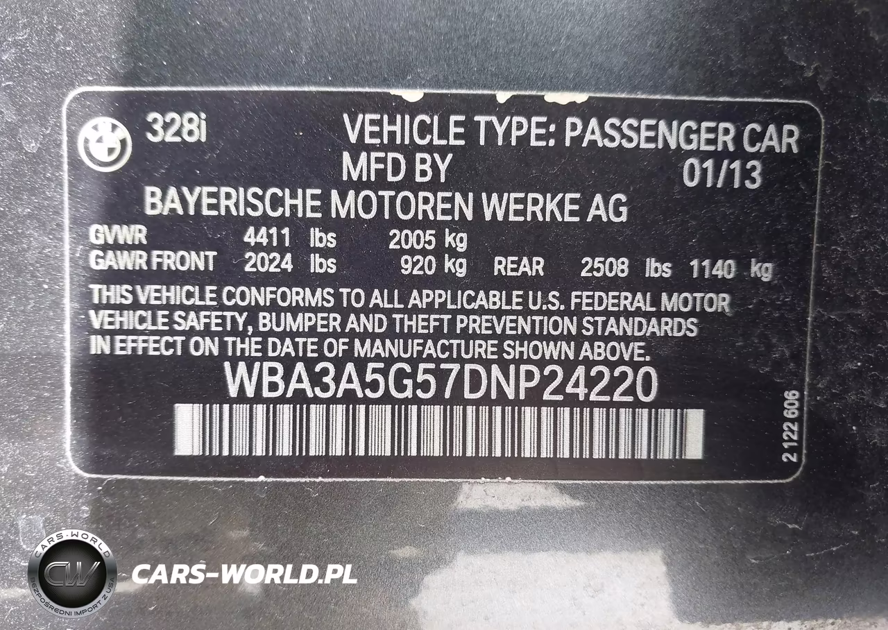 2013 BMW 328I VIN:WBA3A5G57DNP24220 - 9
