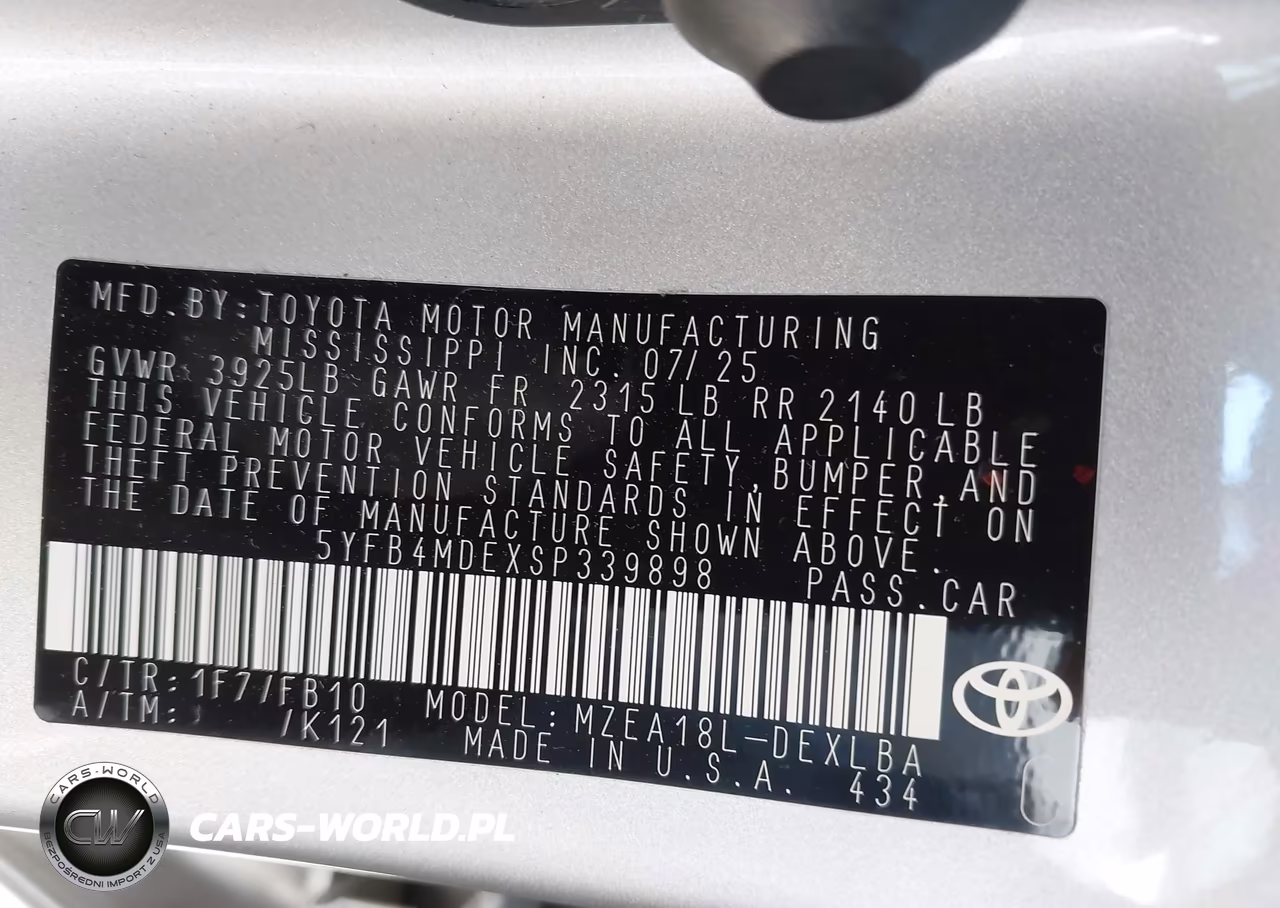 2025 Toyota Corolla Le VIN:5YFB4MDEXSP339898 - 9