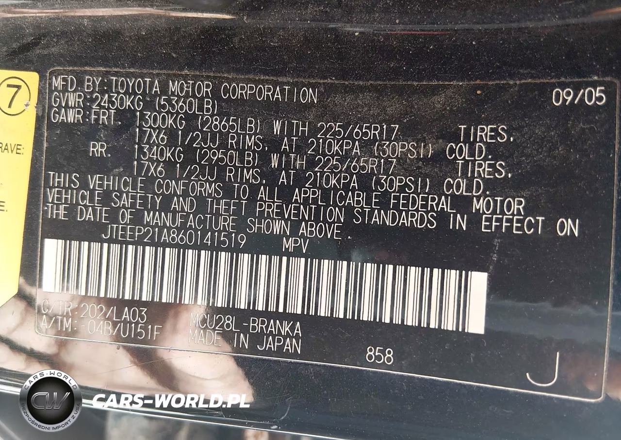 2006 Toyota Highlander Limited V6 VIN:JTEEP21A860141519 - 9