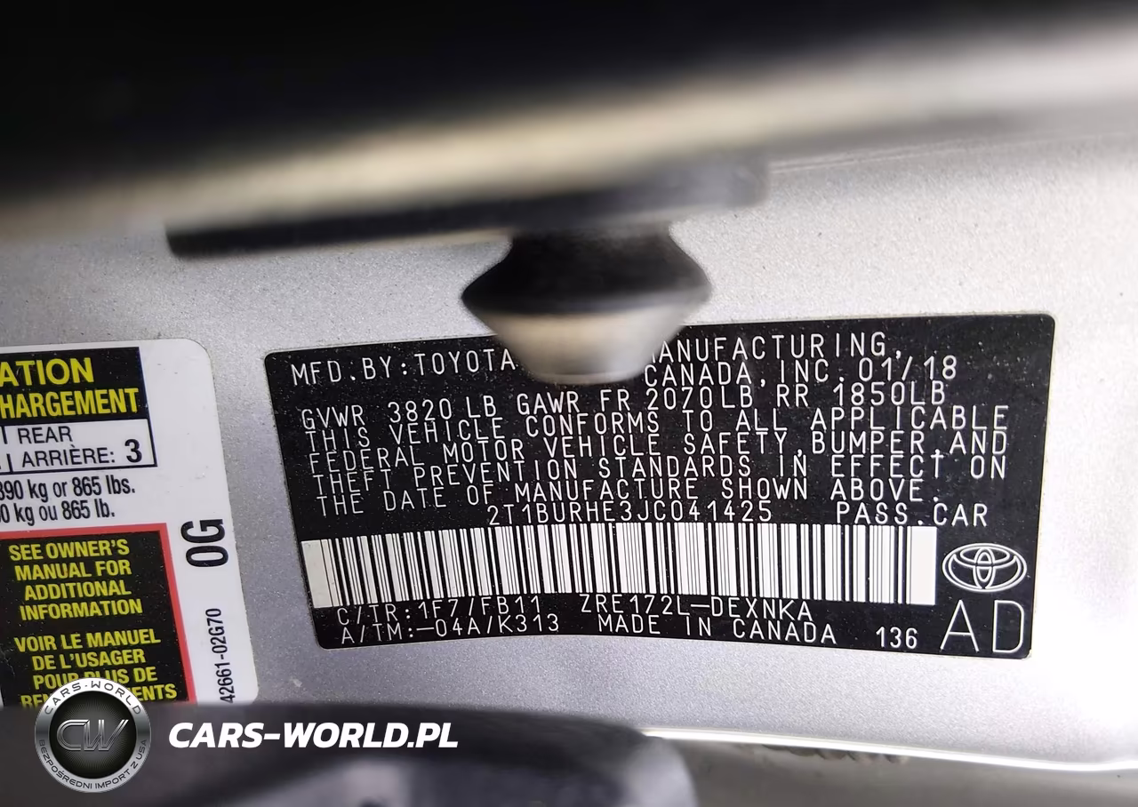 2018 Toyota Corolla Le VIN:2T1BURHE3JC041425 - 9