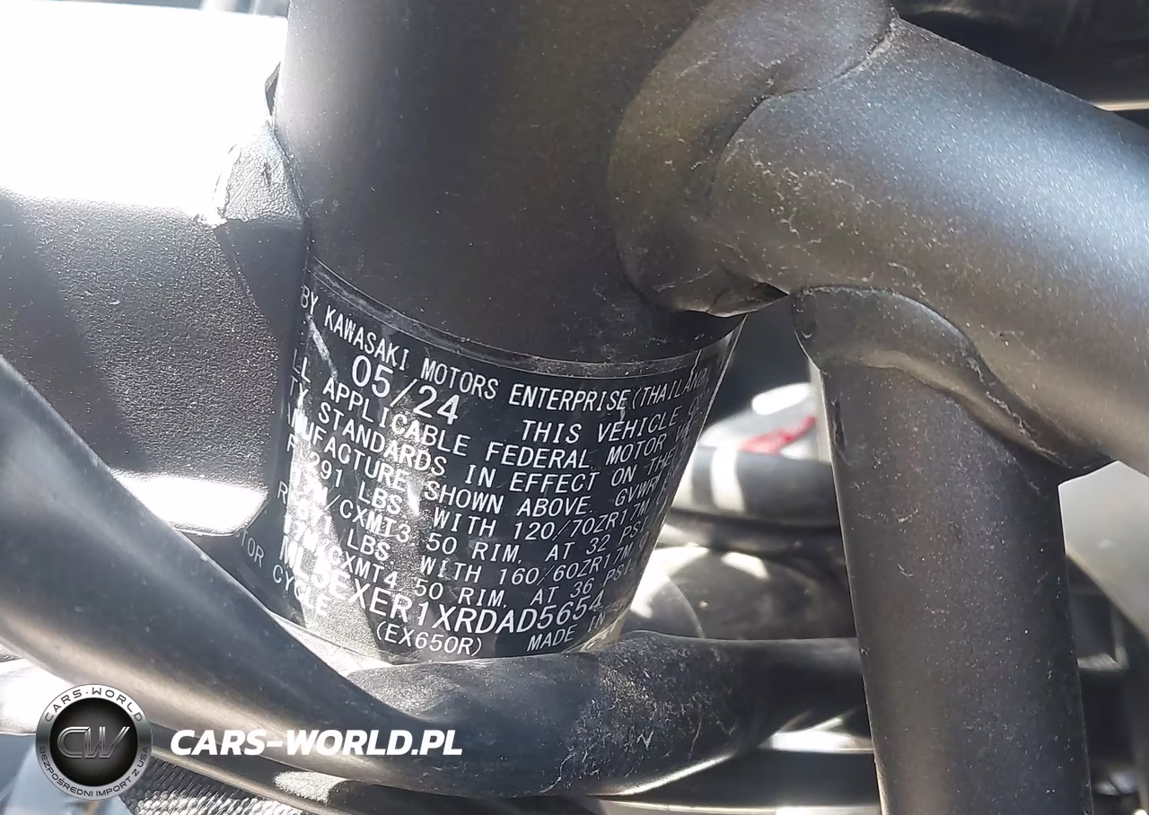2024 Kawasaki Ex650 R VIN:ML5EXER1XRDAD5654 - 10