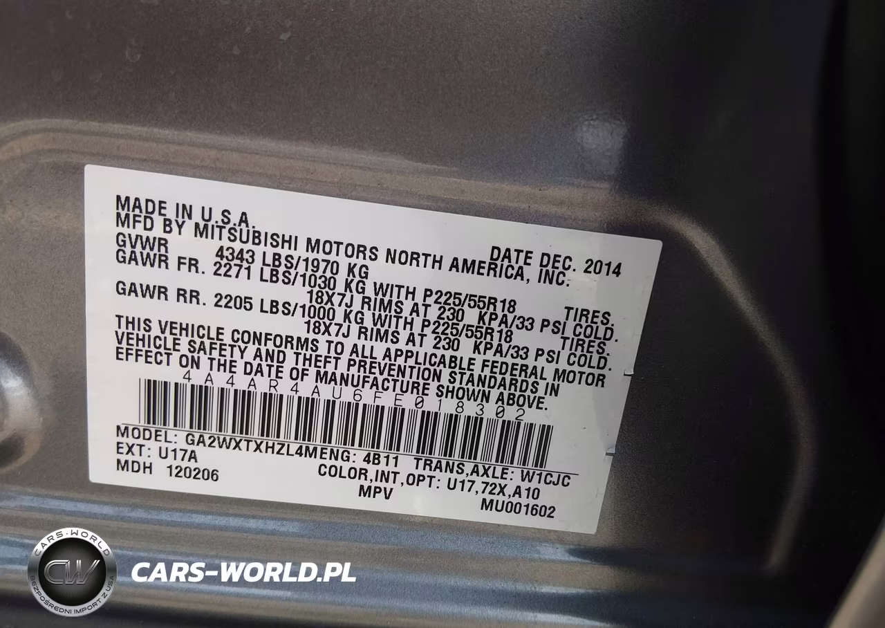 2015 Mitsubishi Outlander Sport Se VIN:4A4AR4AU6FE018302 - 9
