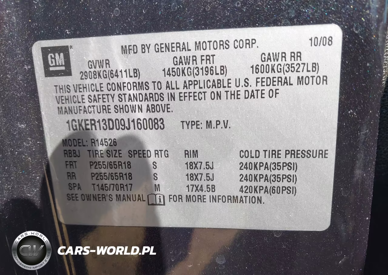 2009 GMC Acadia Sle-1 VIN:1GKER13D09J160083 - 9