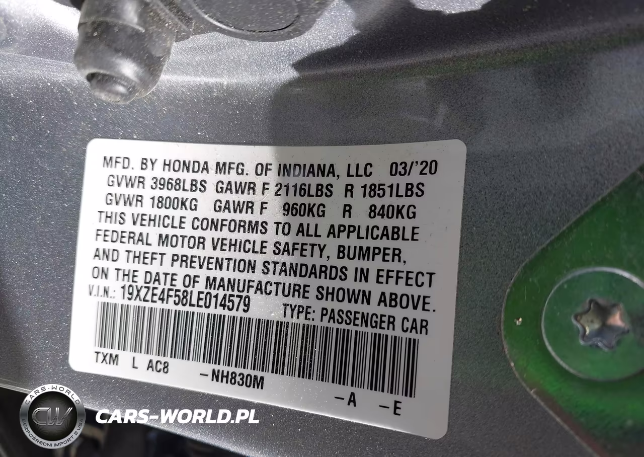2020 Honda Insight Ex VIN:19XZE4F58LE014579 - 9
