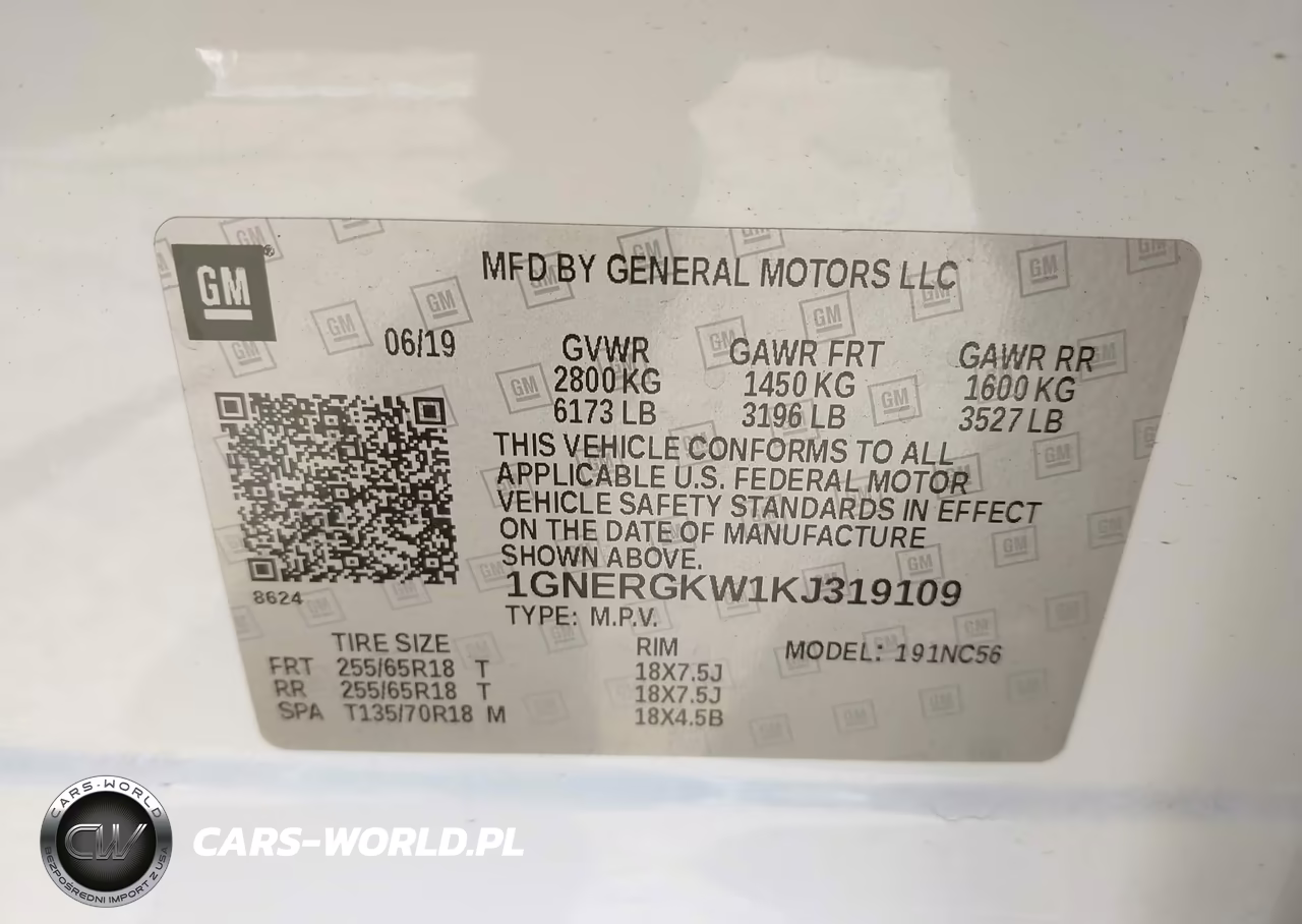 2019 Chevrolet Traverse 1Lt VIN:1GNERGKW1KJ319109 - 9