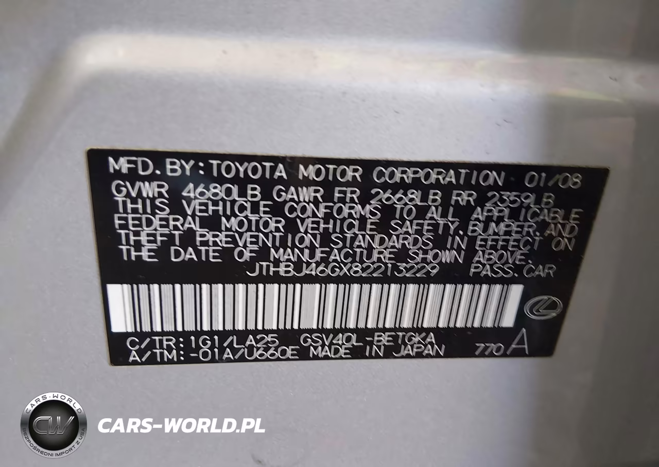 2008 Lexus Es 350 VIN:JTHBJ46GX82213229 - 9
