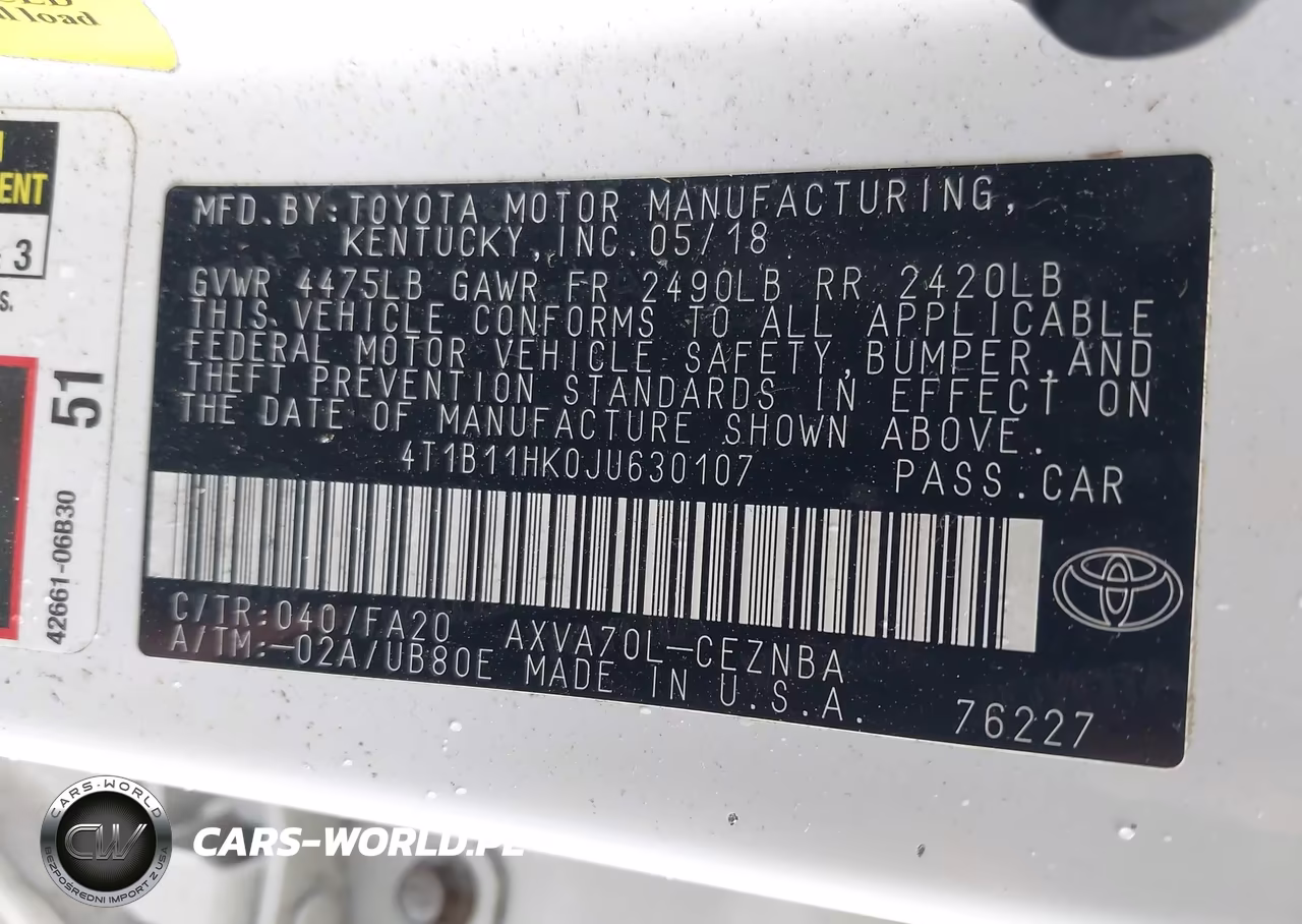 2018 Toyota Camry Le VIN:4T1B11HK0JU630107 - 9