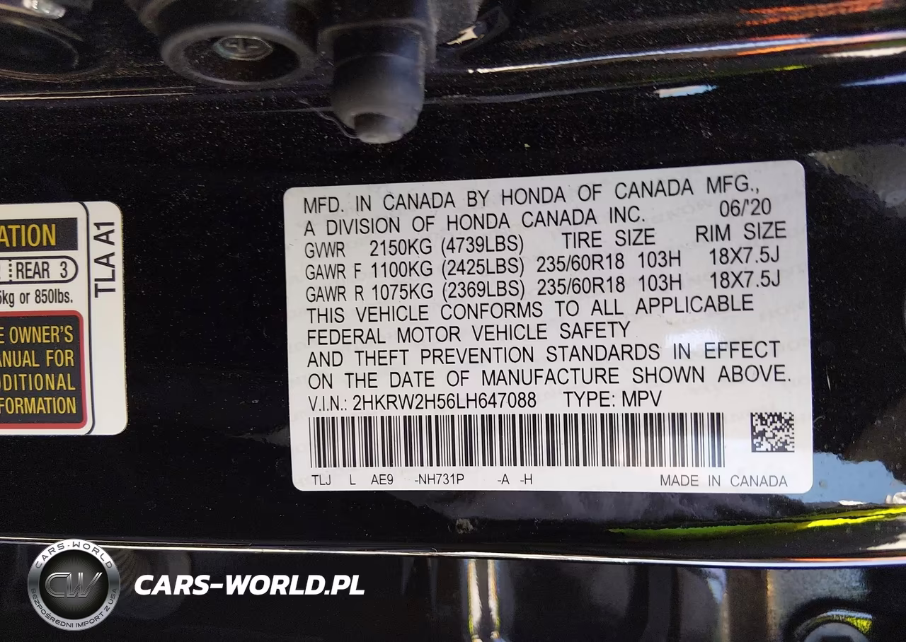 2020 Honda Cr-V Awd Ex VIN:2HKRW2H56LH647088 - 9