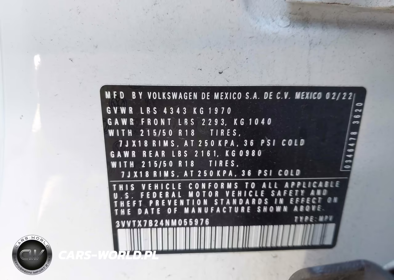 2022 Volkswagen Taos 1.5T Se VIN:3VVTX7B24NM055976 - 9