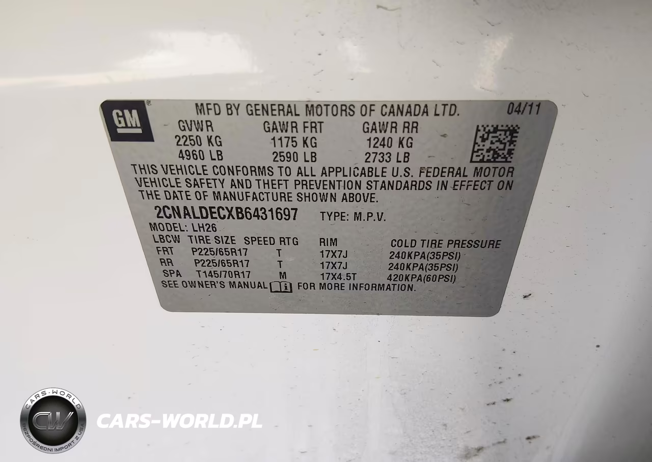2011 Chevrolet Equinox 1Lt VIN:2CNALDECXB6431697 - 9