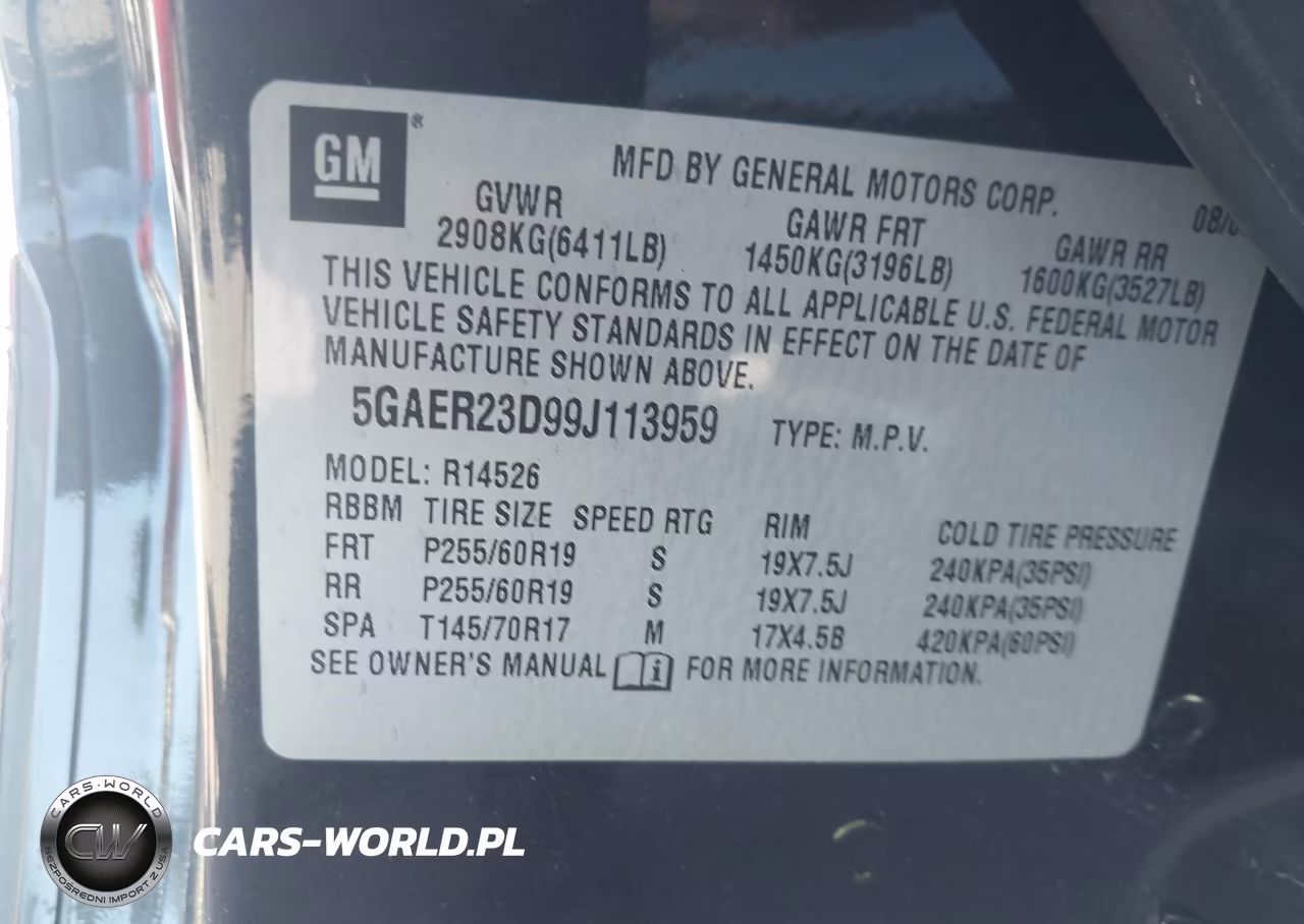 2009 Buick Enclave Cxl VIN:5GAER23D99J113959 - 9
