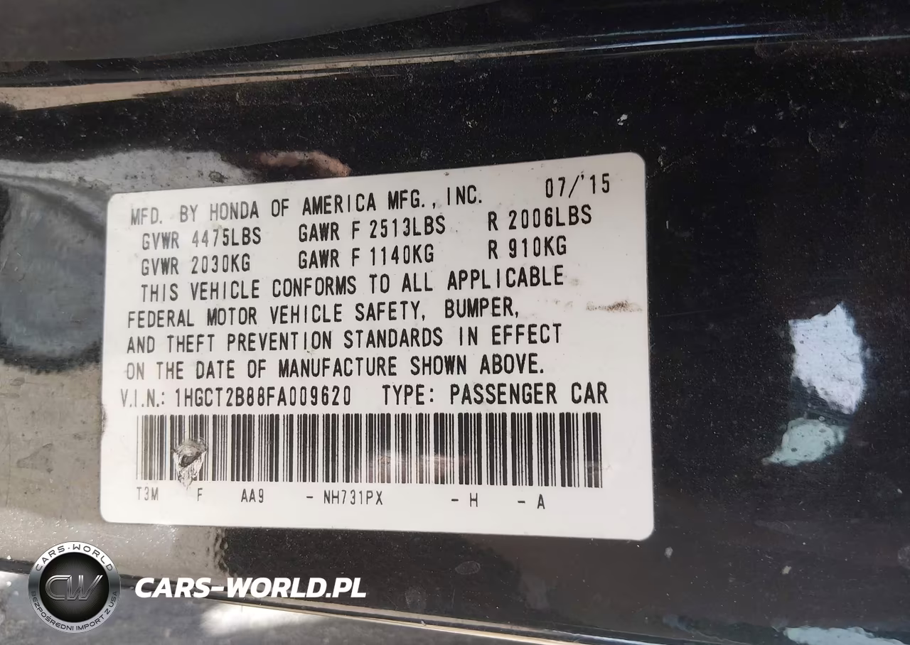 2015 Honda Accord Ex-L V-6 VIN:1HGCT2B88FA009620 - 9