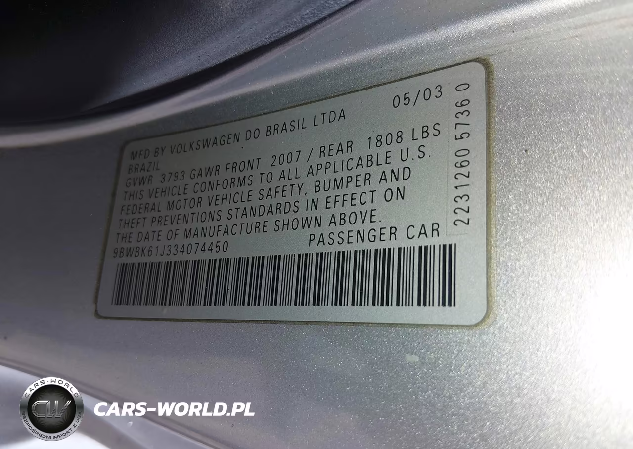 2003 Volkswagen Golf Gl-Gl 2.0L VIN:9BWBK61J334074450 - 9
