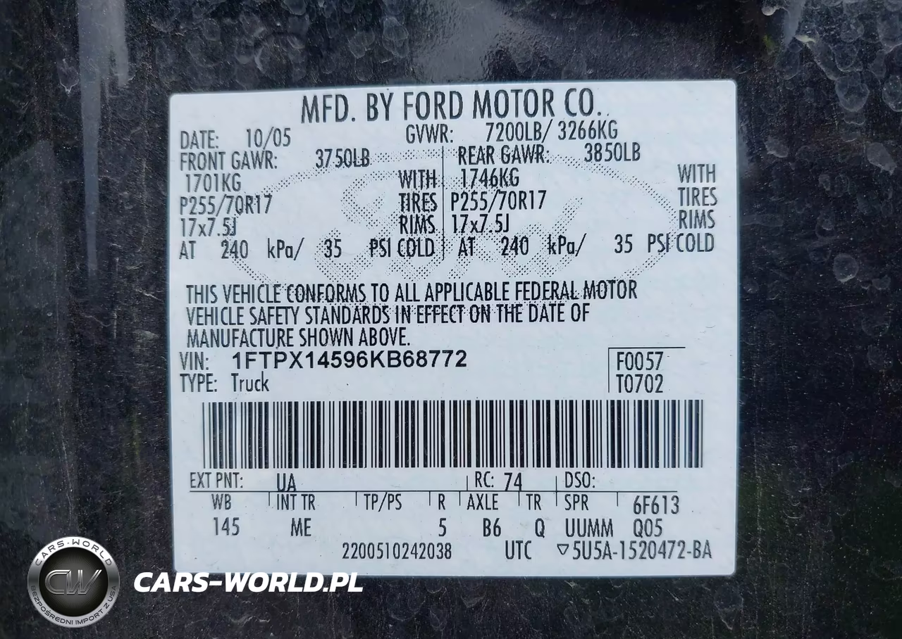 2006 Ford F-150 Fx4-Lariat-Xl-Xlt VIN:1FTPX14596KB68772 - 9