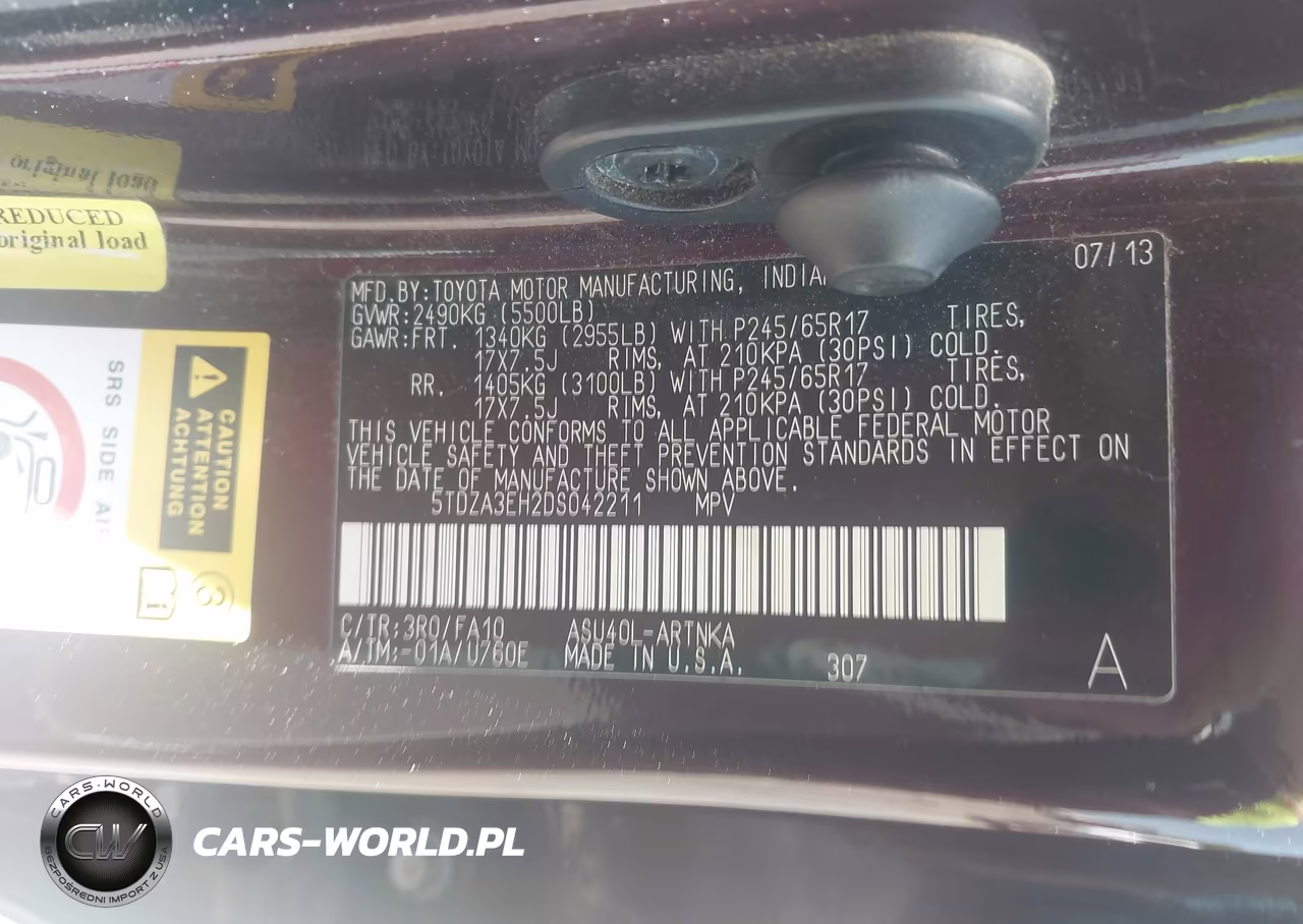 2013 Toyota Highlander Base Plus VIN:5TDZA3EH2DS042211 - 9