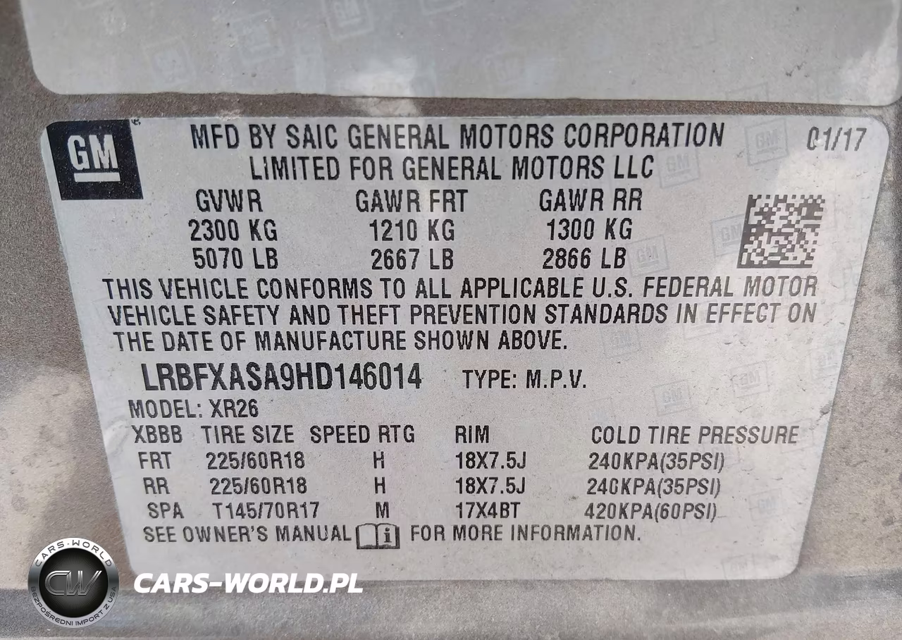 2017 Buick Envision Preferred VIN:LRBFXASA9HD146014 - 9