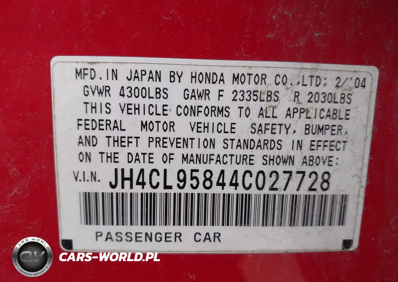 2004 Acura Tsx VIN:JH4CL95844C027728 - 9