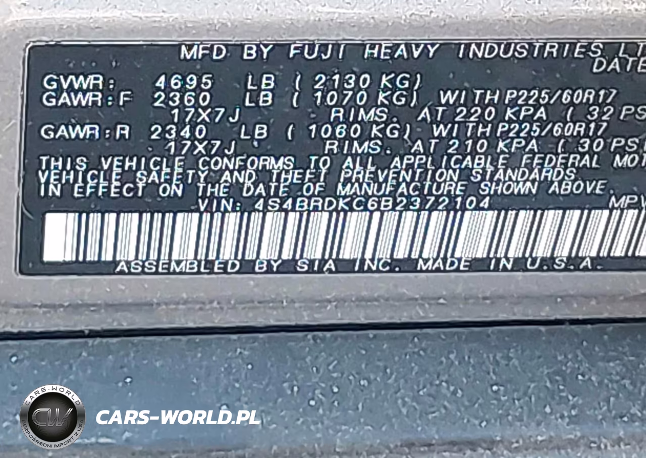 2011 Subaru Outback 3.6R Limited VIN:4S4BRDKC6B2372104 - 9