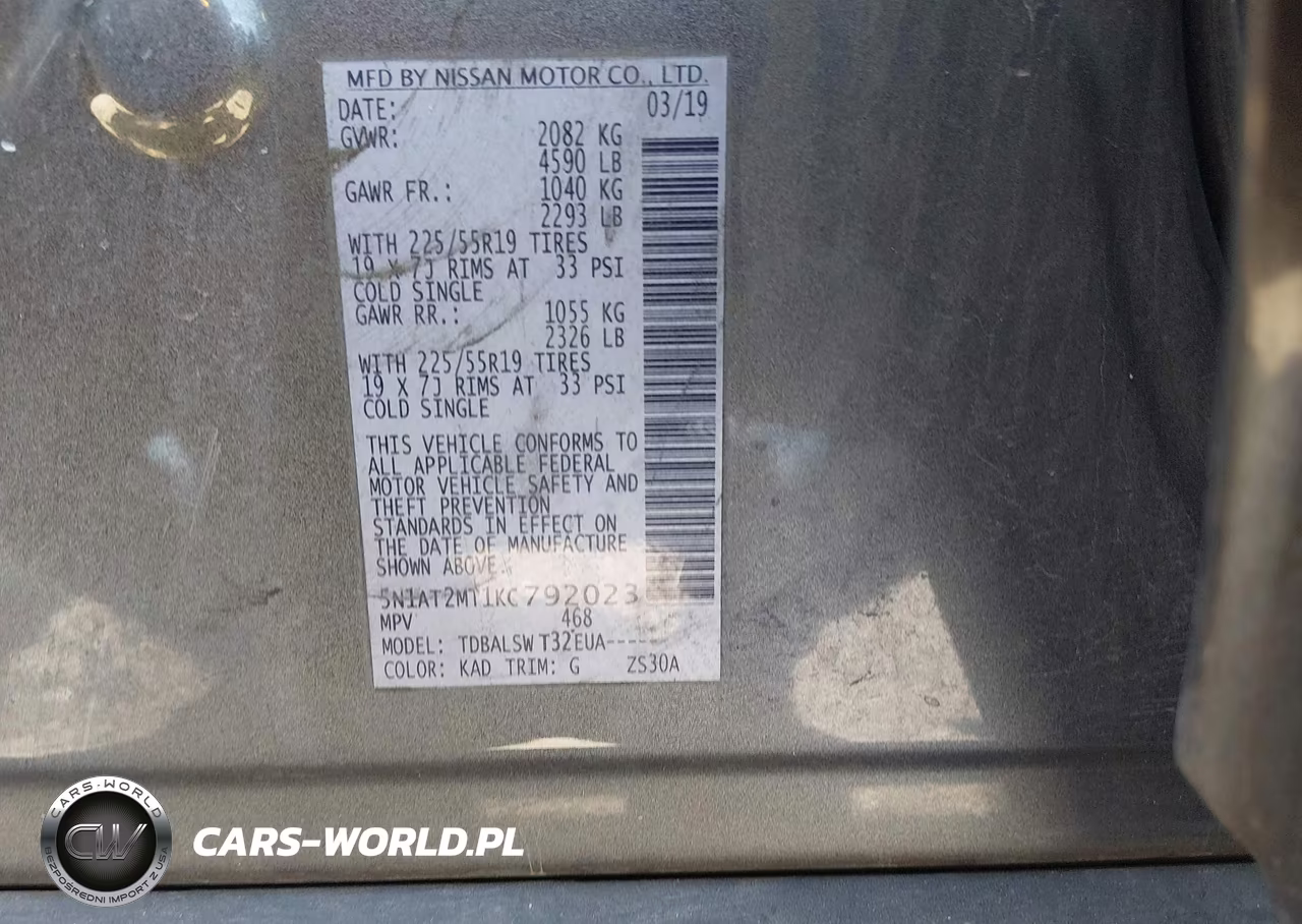 2019 Nissan Rogue Sl VIN:5N1AT2MT1KC792023 - 9