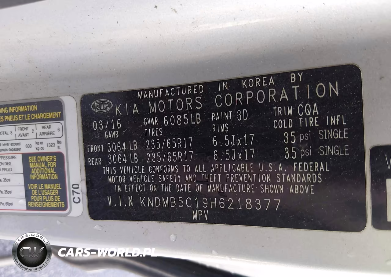 2017 Kia Sedona Lx VIN:KNDMB5C19H6218377 - 9