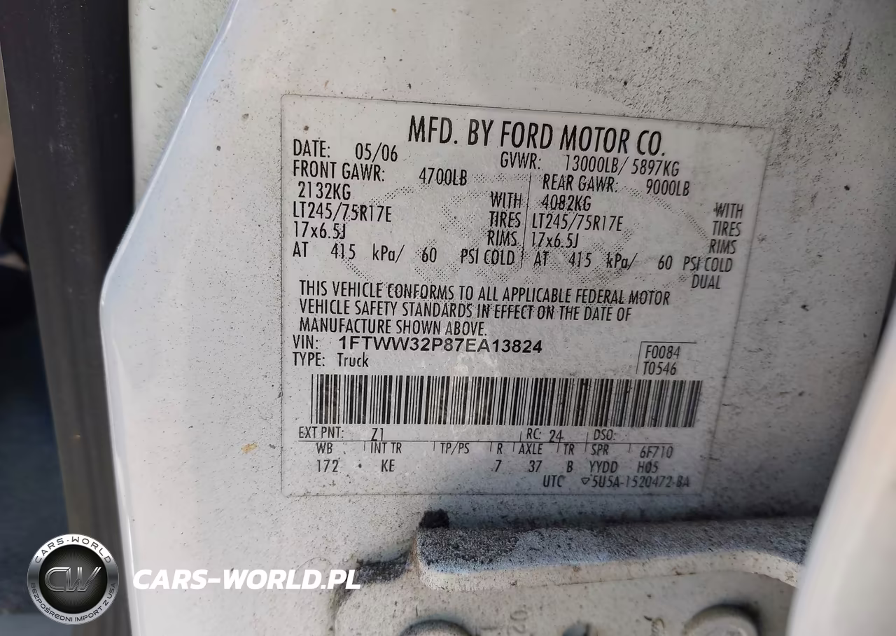 2007 Ford F-350 Lariat-Xl-Xlt VIN:1FTWW32P87EA13824 - 8