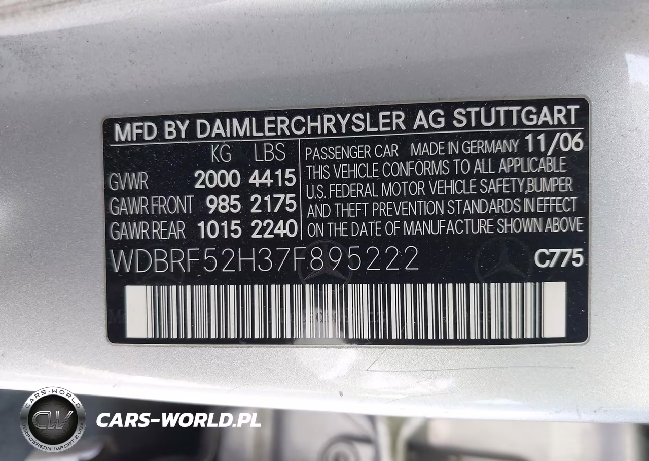 2007 Mercedes-Benz C 230 Sport VIN:WDBRF52H37F895222 - 9