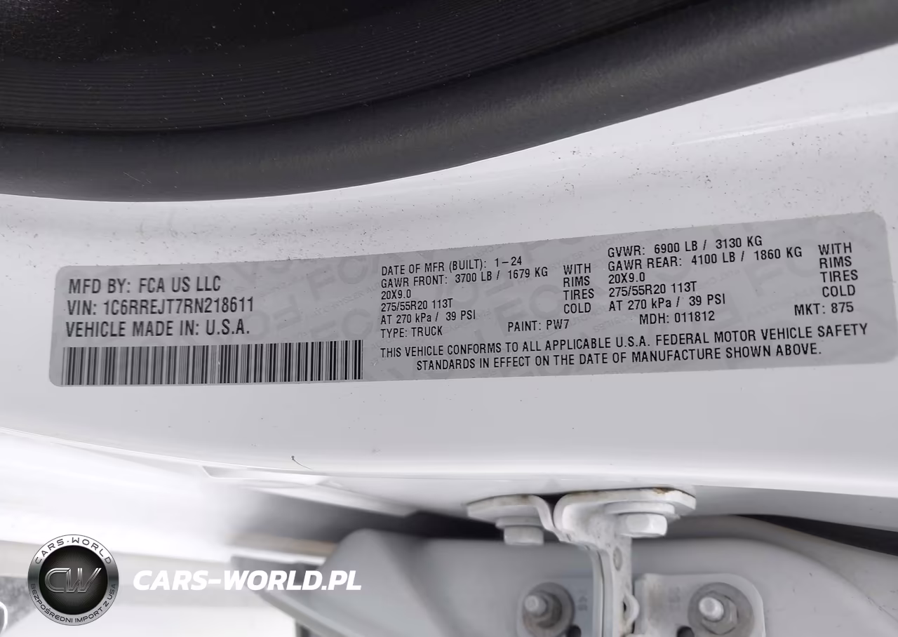 2024 Ram 1500 VIN:1C6RREJT7RN218611 - 9