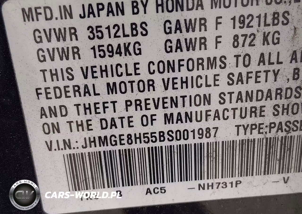 2011 Honda Fit Sport VIN:JHMGE8H55BS001987 - 9