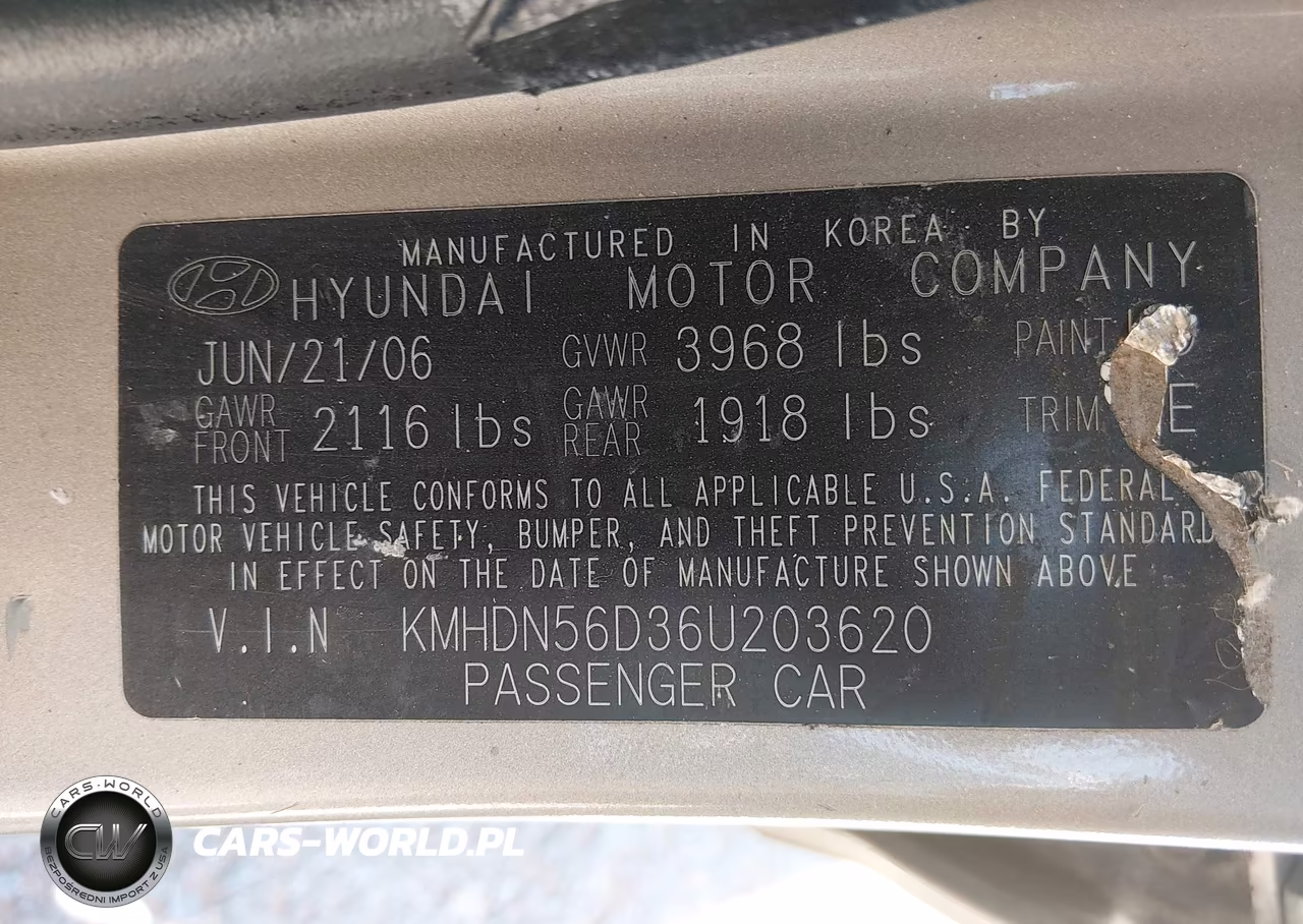 2006 Hyundai Elantra Gls-Gt VIN:KMHDN56D36U203620 - 9