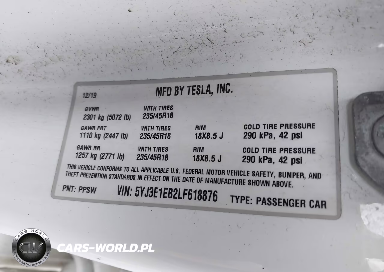 2020 Tesla Model 3 Long Range Dual Motor All-Wheel Drive VIN:5YJ3E1EB2LF618876 - 9