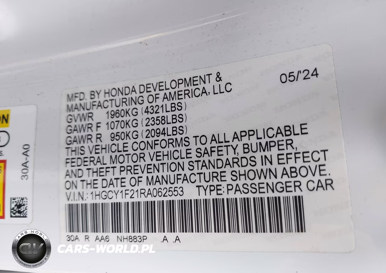 2024 Honda Accord Lx VIN:1HGCY1F21RA062553 - 9