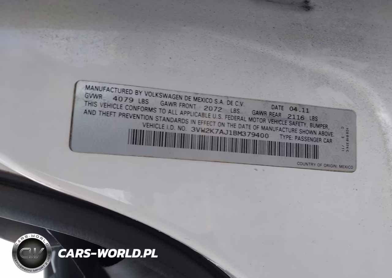 2011 Volkswagen Jetta 2.0L S VIN:3VW2K7AJ1BM379400 - 9