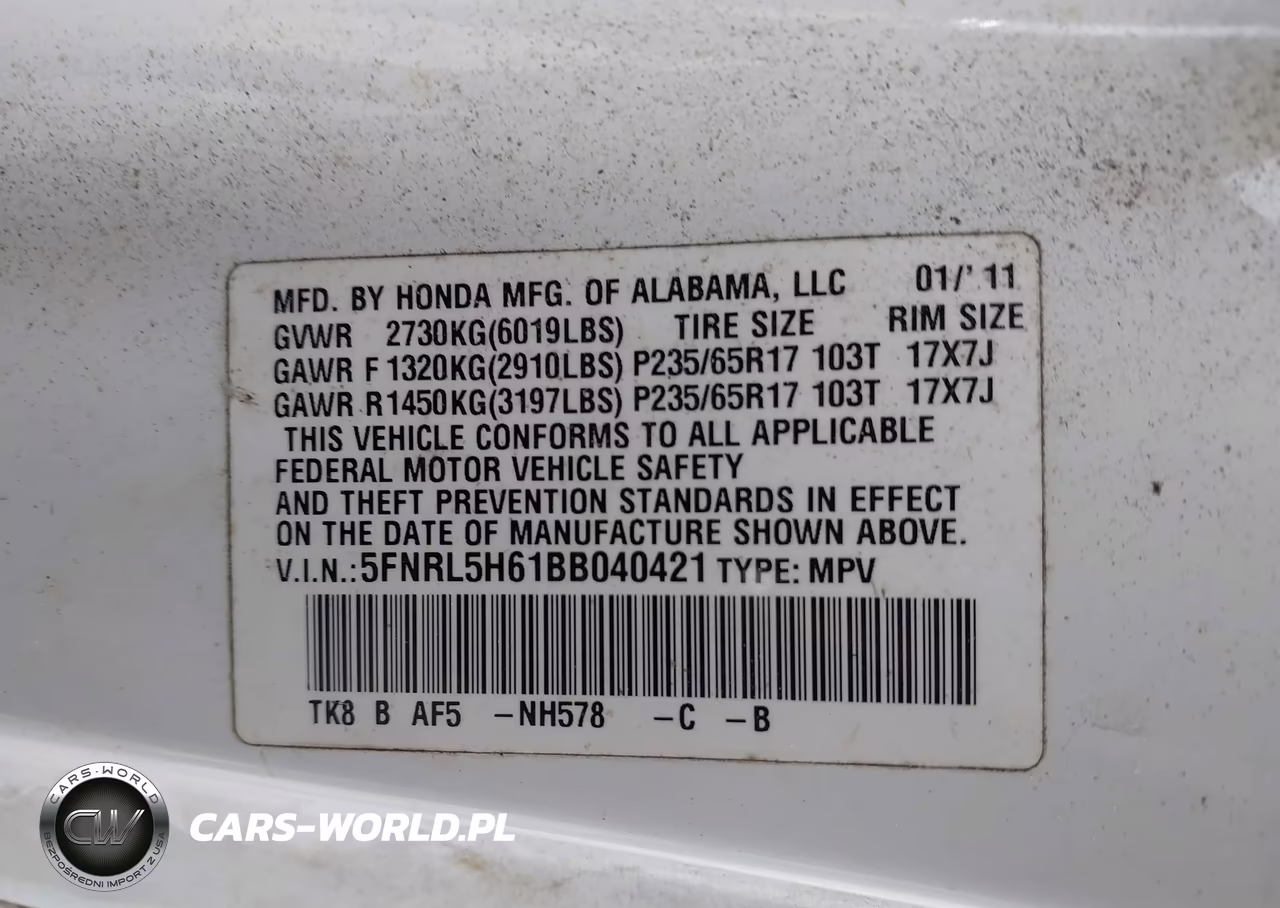 2011 Honda Odyssey Ex-L VIN:5FNRL5H61BB040421 - 9