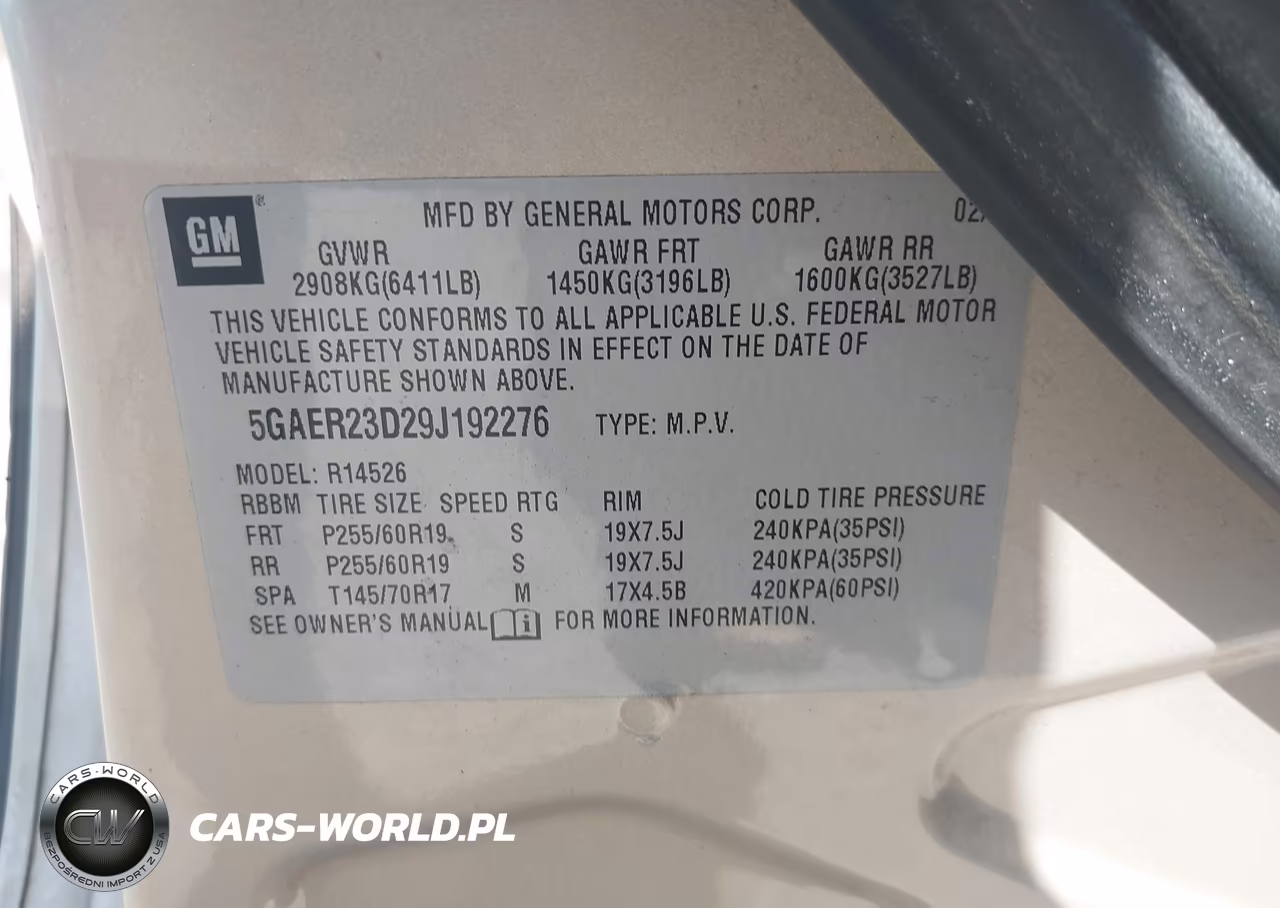 2009 Buick Enclave Cxl VIN:5GAER23D29J192276 - 9