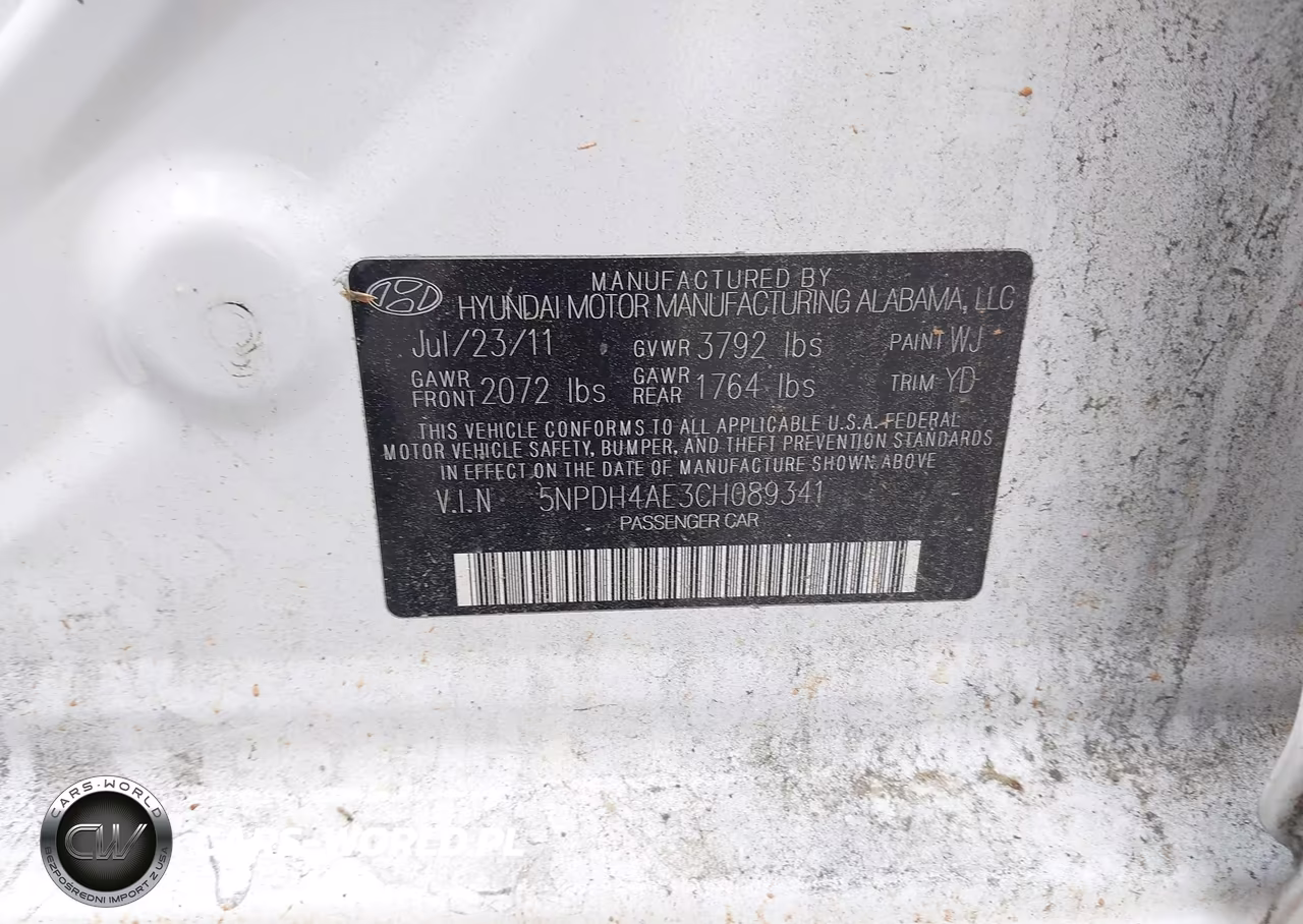 2012 Hyundai Elantra Gls VIN:5NPDH4AE3CH089341 - 9