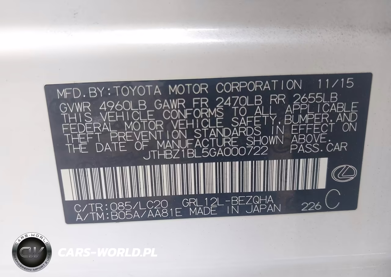 2016 Lexus Gs 350 VIN:JTHBZ1BL5GA000722 - 9