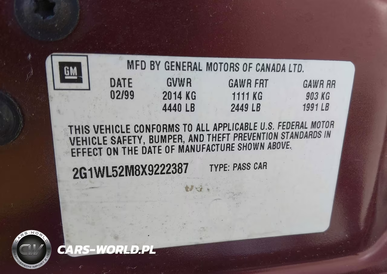 1999 Chevrolet Lumina VIN:2G1WL52M8X9222387 - 9