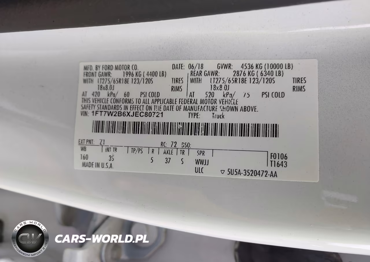 2018 Ford F-250 Xlt VIN:1FT7W2B6XJEC80721 - 9