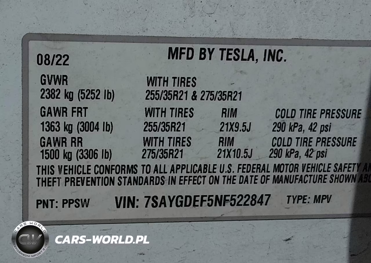 2022 Tesla Model Y Performance Dual Motor All-Wheel Drive VIN:7SAYGDEF5NF522847 - 9