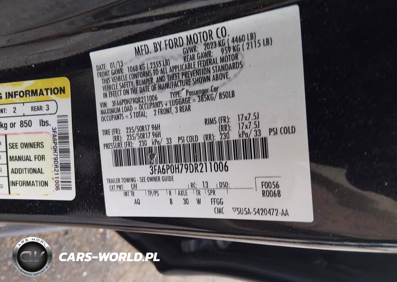 2013 Ford Fusion Se VIN:3FA6P0H79DR211006 - 9