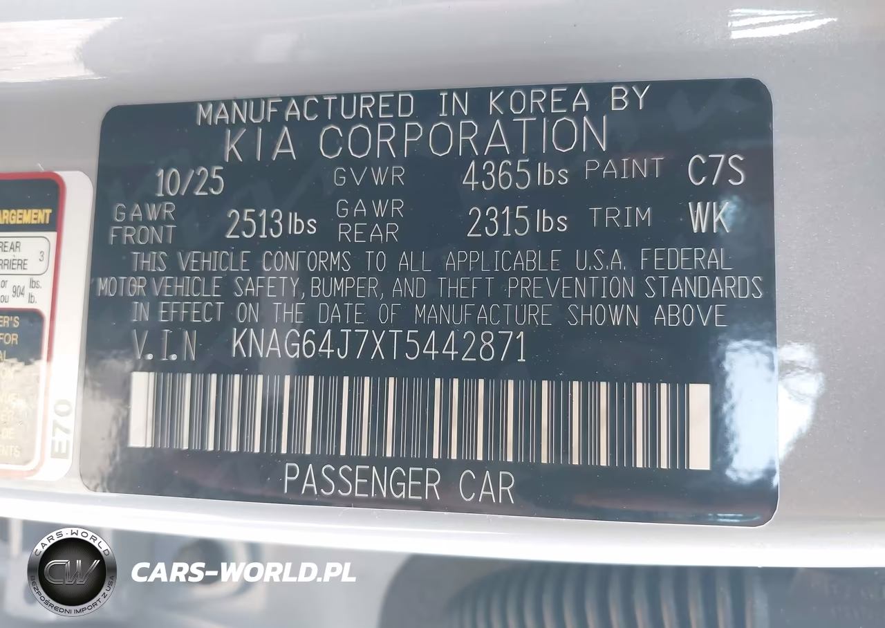 2026 Kia K5 Gt-Line Fwd VIN:KNAG64J7XT5442871 - 9
