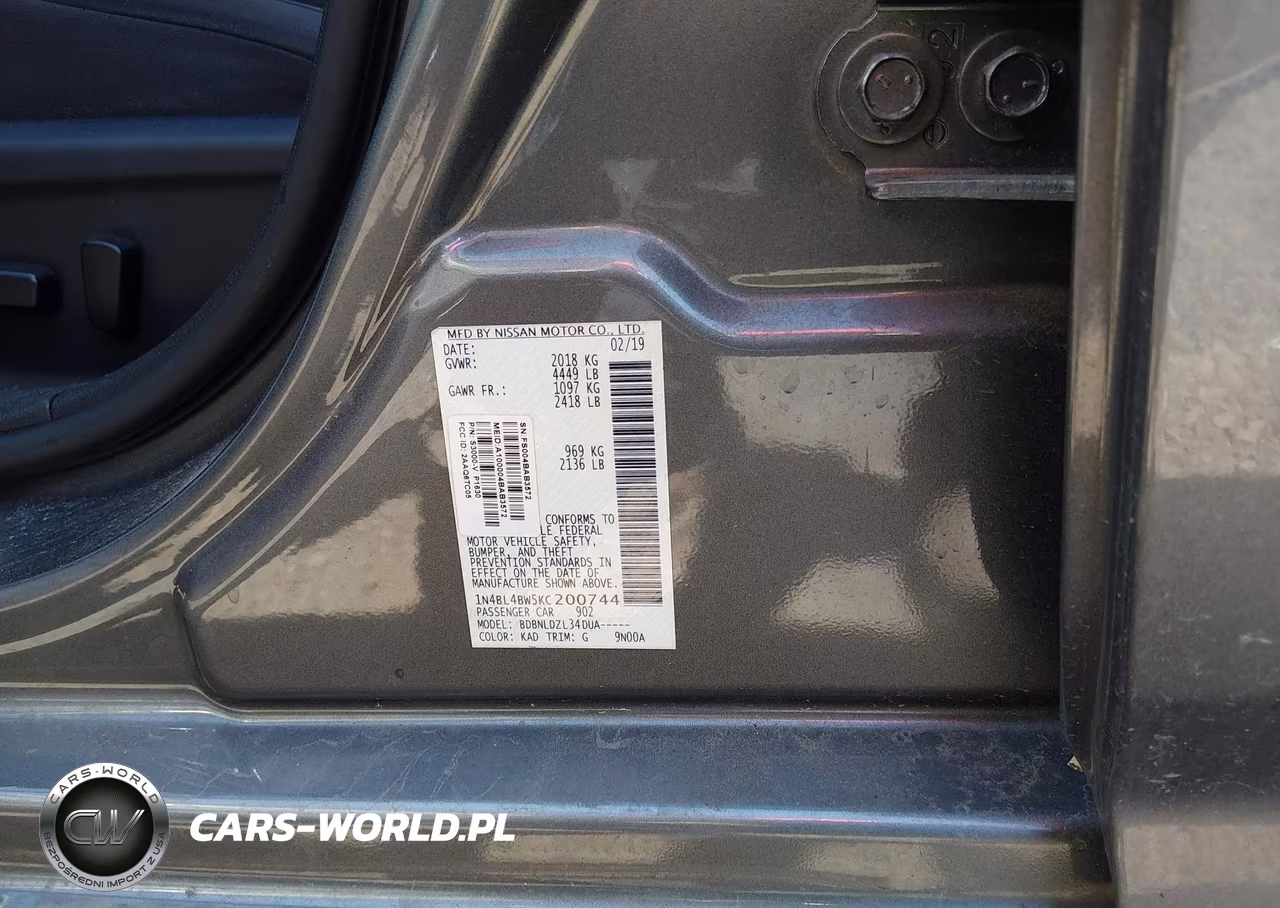 2019 Nissan Altima 2.5 S VIN:1N4BL4BW5KC200744 - 9