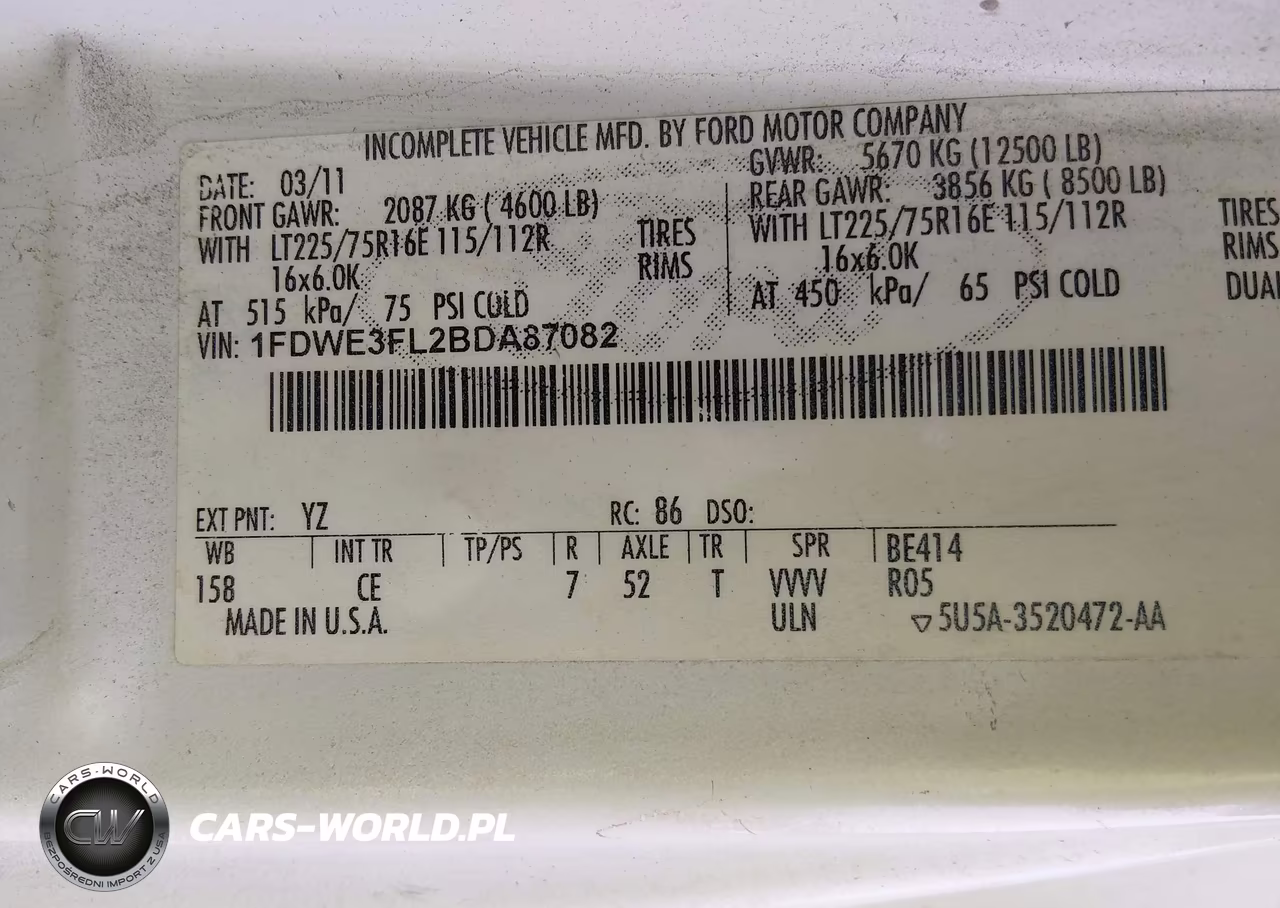 2011 Ford E-350 Cutaway VIN:1FDWE3FL2BDA87082 - 8
