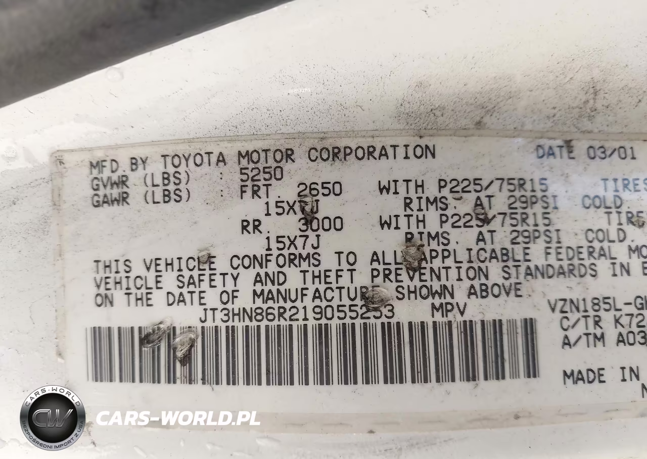 2001 Toyota 4Runner Sr5 V6 VIN:JT3HN86R219055253 - 9