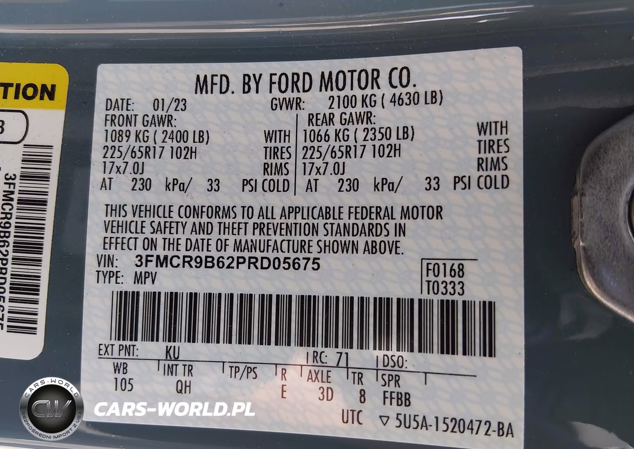 2023 Ford Bronco Sport Big Bend VIN:3FMCR9B62PRD05675 - 9