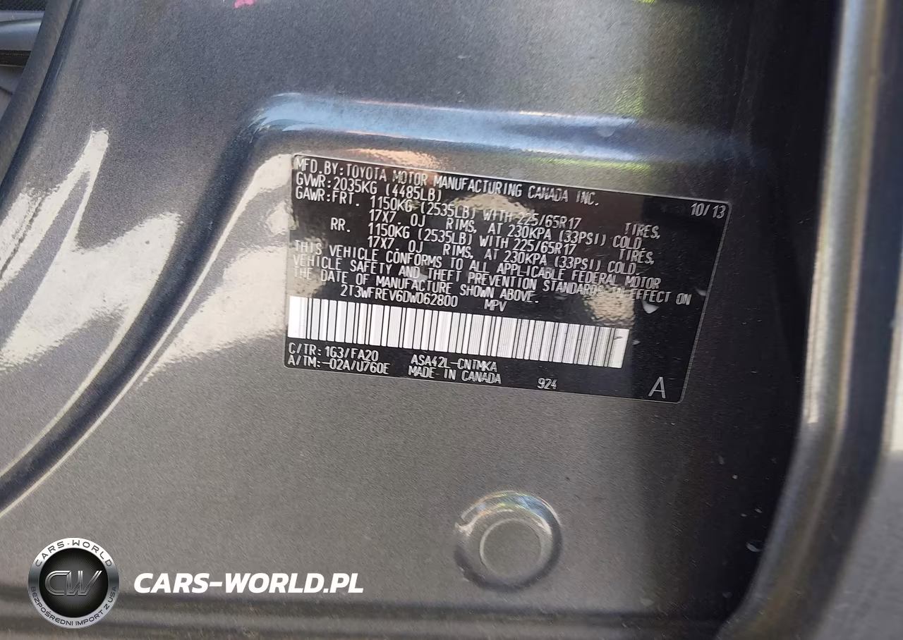 2013 Toyota Rav4 Xle VIN:2T3WFREV6DW062800 - 9