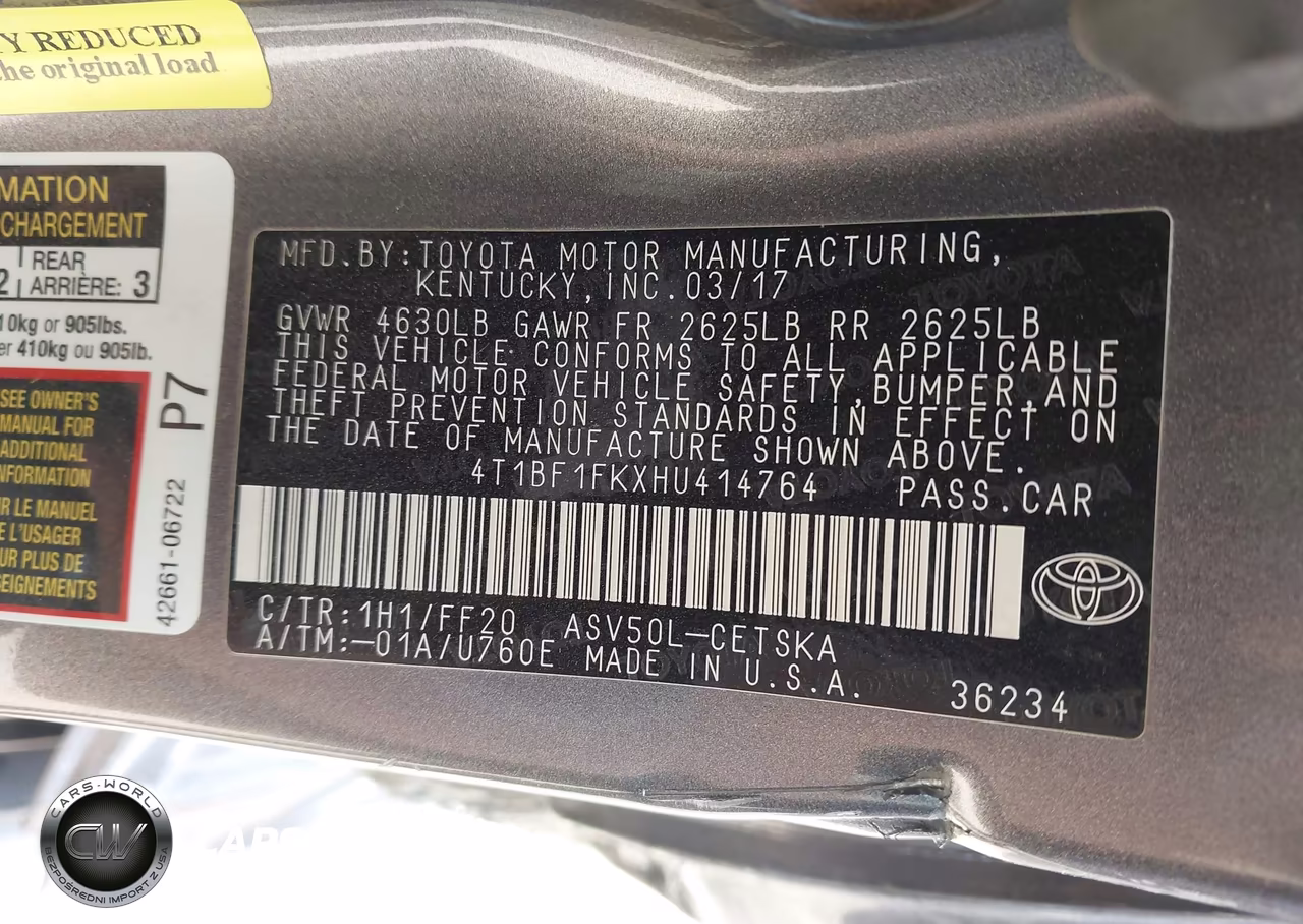 2017 Toyota Camry Se VIN:4T1BF1FKXHU414764 - 9