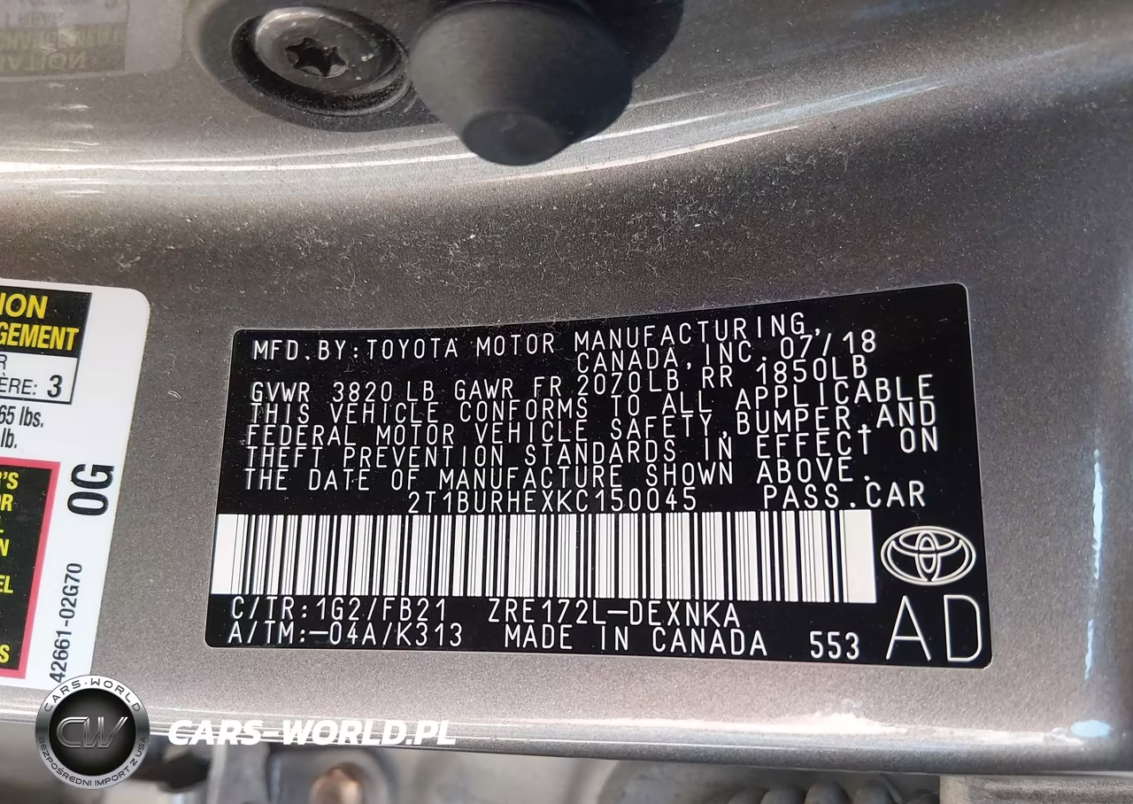 2019 Toyota Corolla Le VIN:2T1BURHEXKC150045 - 9