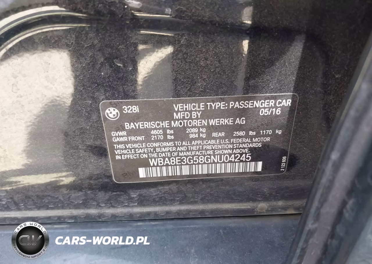 2016 BMW 328I xDrive VIN:WBA8E3G58GNU04245 - 9